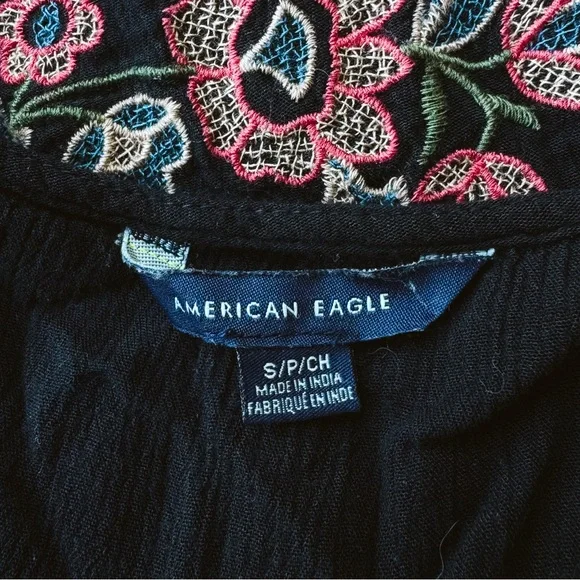 American Eagle Embroidered Blouse - Folk Art, Scandinavian, Boho - Size Small - Picture 5 of 6